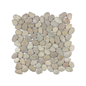 Driftwood Tan Natural Pebble Mosaic - stone tile